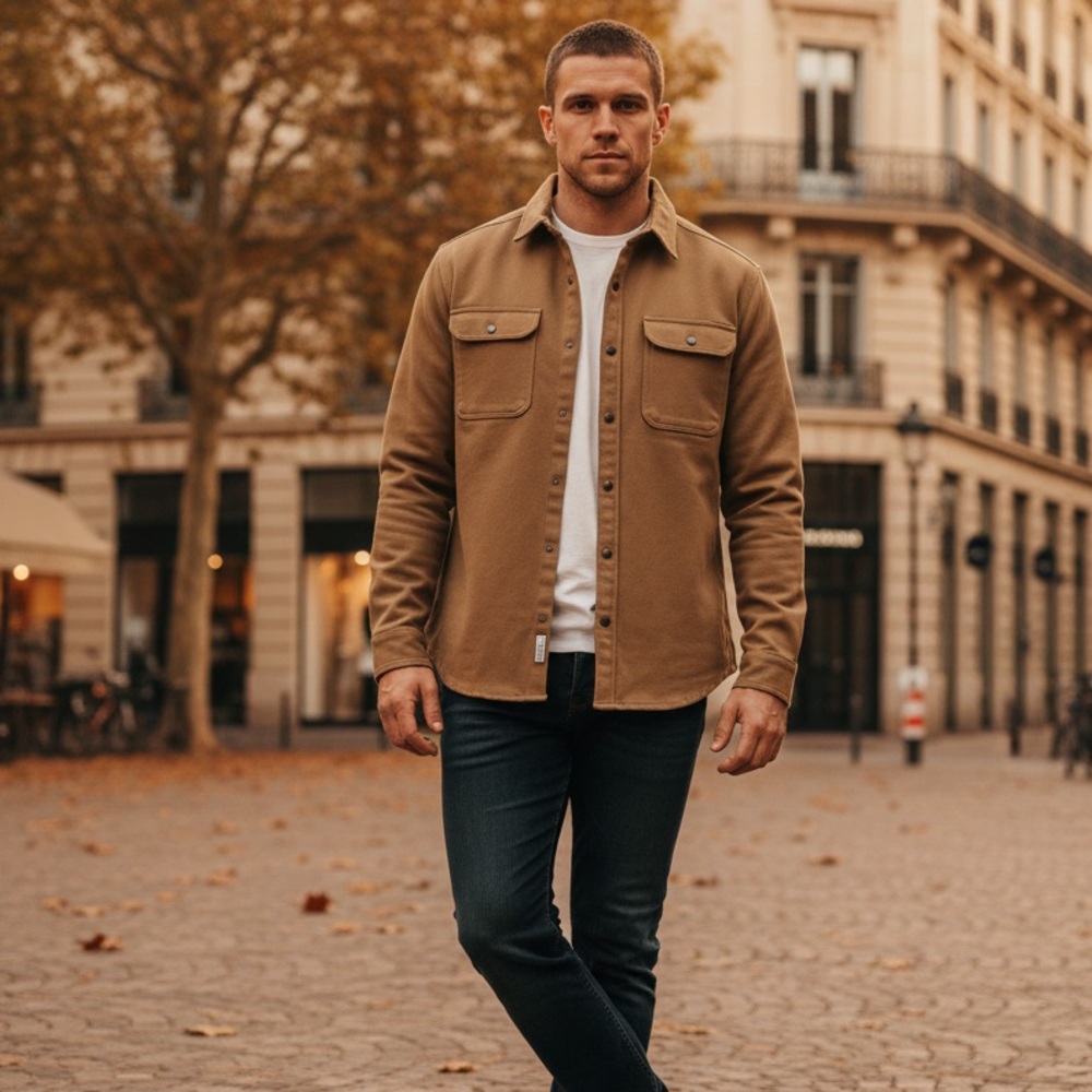Men's Classic Tan Shirt Jacket